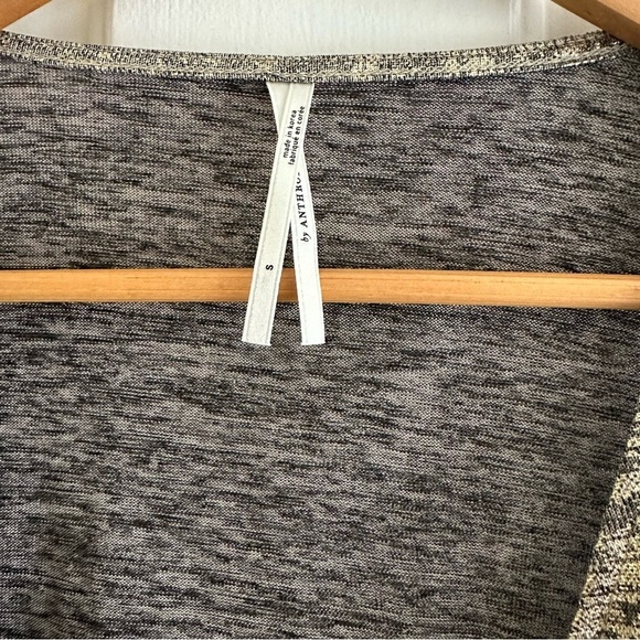 Anthropologie Metallic Gold Sabrina Shimmer Sleeveless Wrap Surplice Blouse Top - Picture 8 of 8